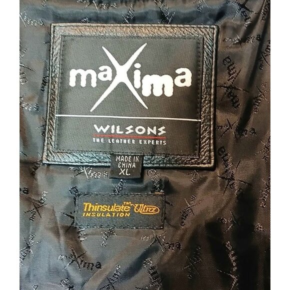 Vintage Wilsons MAXIMA Leather Jacket Womens XL Black Retro 90s Belted Button Up - Picture 6 of 6
